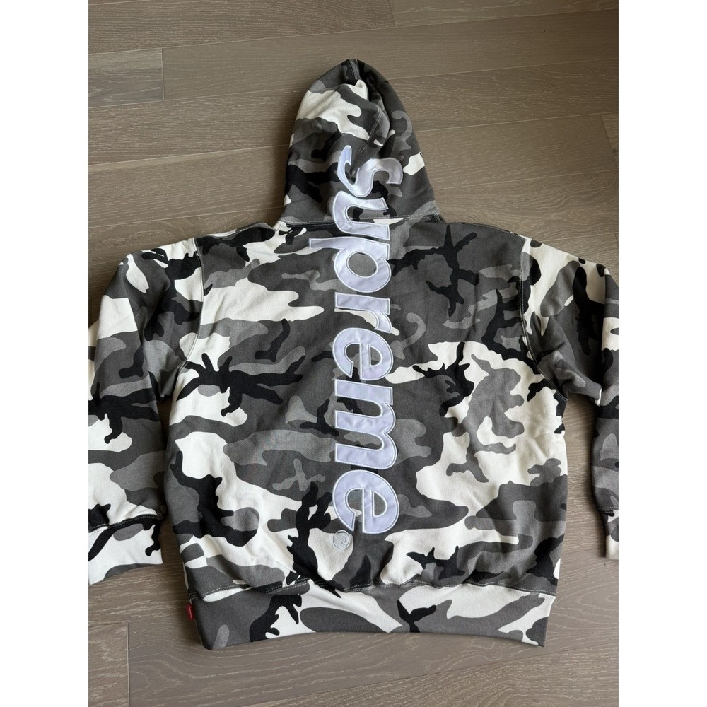 MEDIUM Supreme Snow Camo Satin Applique Hooded Sweatshirt SS26 SHIP ASAP NEW